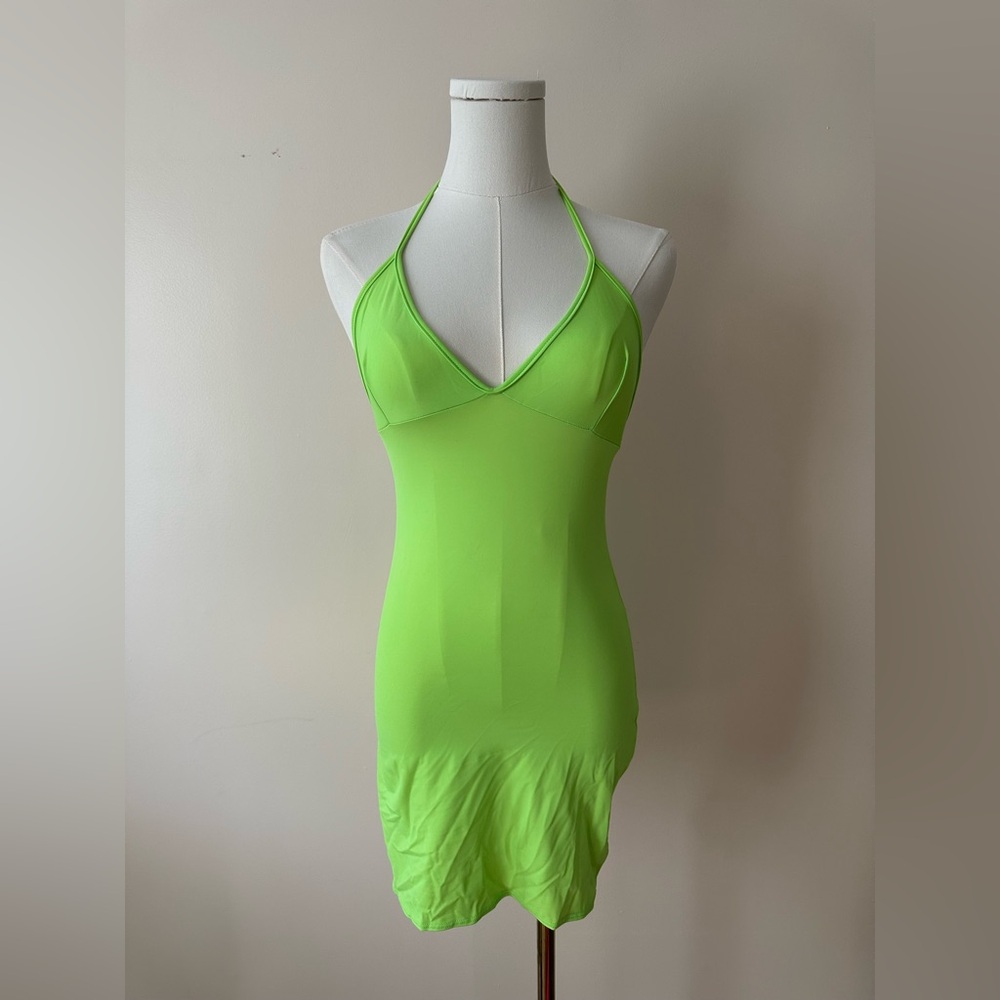 Vibrant Green Halter Dress